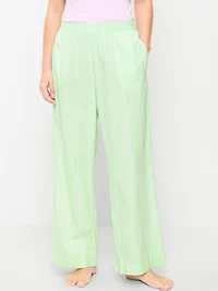 High-Waisted Poplin Pajama Pant