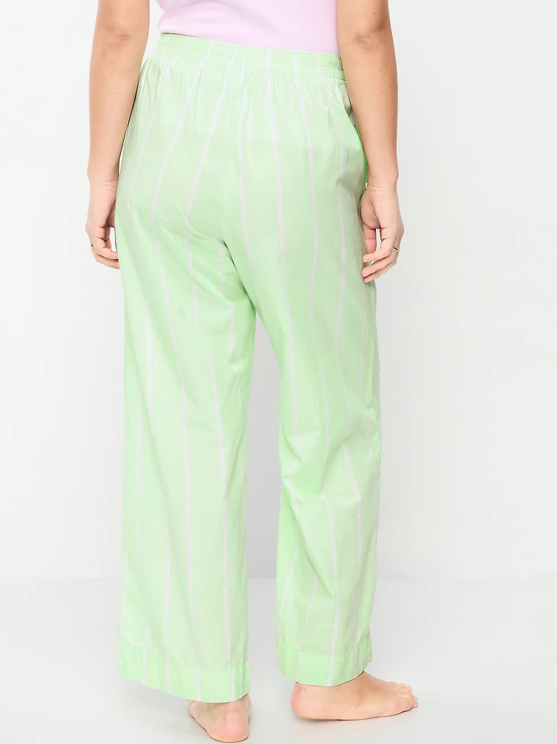 High-Waisted Poplin Pajama Pant