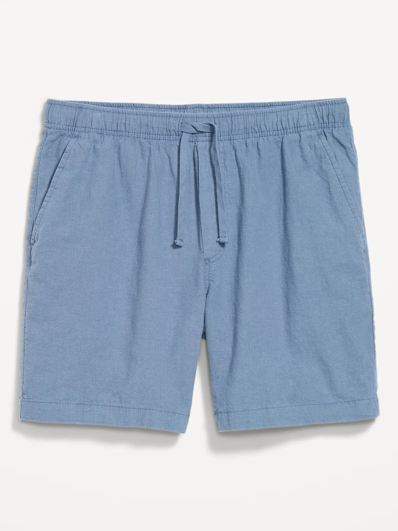 Linen-Blend Jogger Shorts - 7-inch inseam