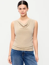 Slit-Neck Ruched Top