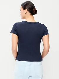 Snug V-Neck Crop T-Shirt