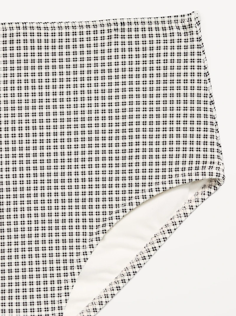 High-Waisted Pique Bikini Swim Bottoms