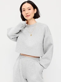 Bounce Fleece Crew-Neck Cropped Top