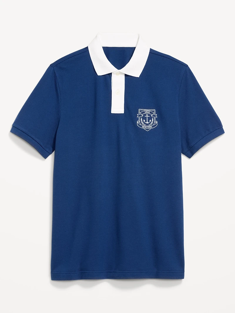 Classic Fit Pique Graphic Polo