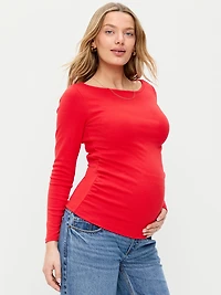 Maternity Long-Sleeve Boatneck T-Shirt