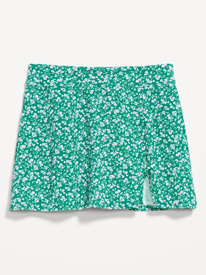 High-Waisted Textured Swim Skirt
