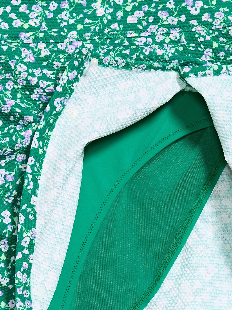 High-Waisted Textured Swim Skirt