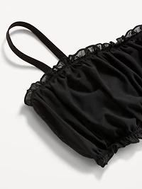 Ruffle-Edge Mesh Bralette