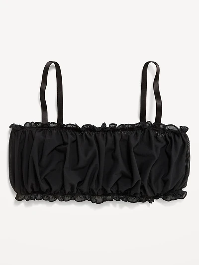 Ruffle-Edge Mesh Bralette