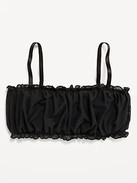 Ruffle-Edge Mesh Bralette