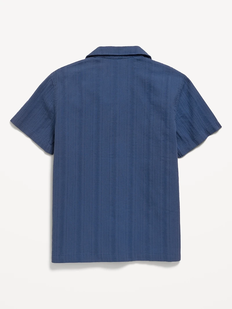 Short-Sleeve Embroidered Eyelet Shirt for Boys