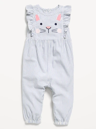Sleeveless Ruffle-Trim One-Piece for Baby