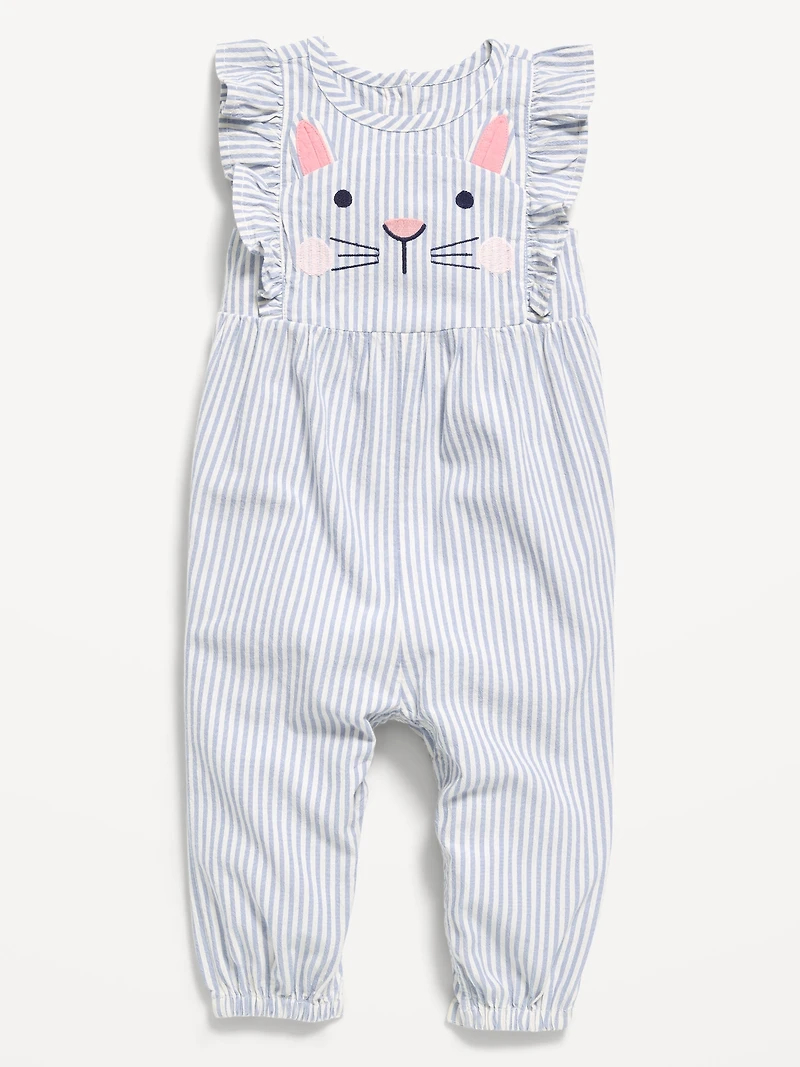 Sleeveless Ruffle-Trim One-Piece for Baby