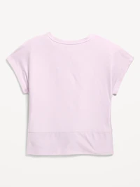 CloudMotion Short-Sleeve Front-Knot T-Shirt for Girls