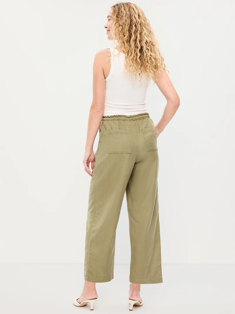 High-Waisted Utility Ankle Pants