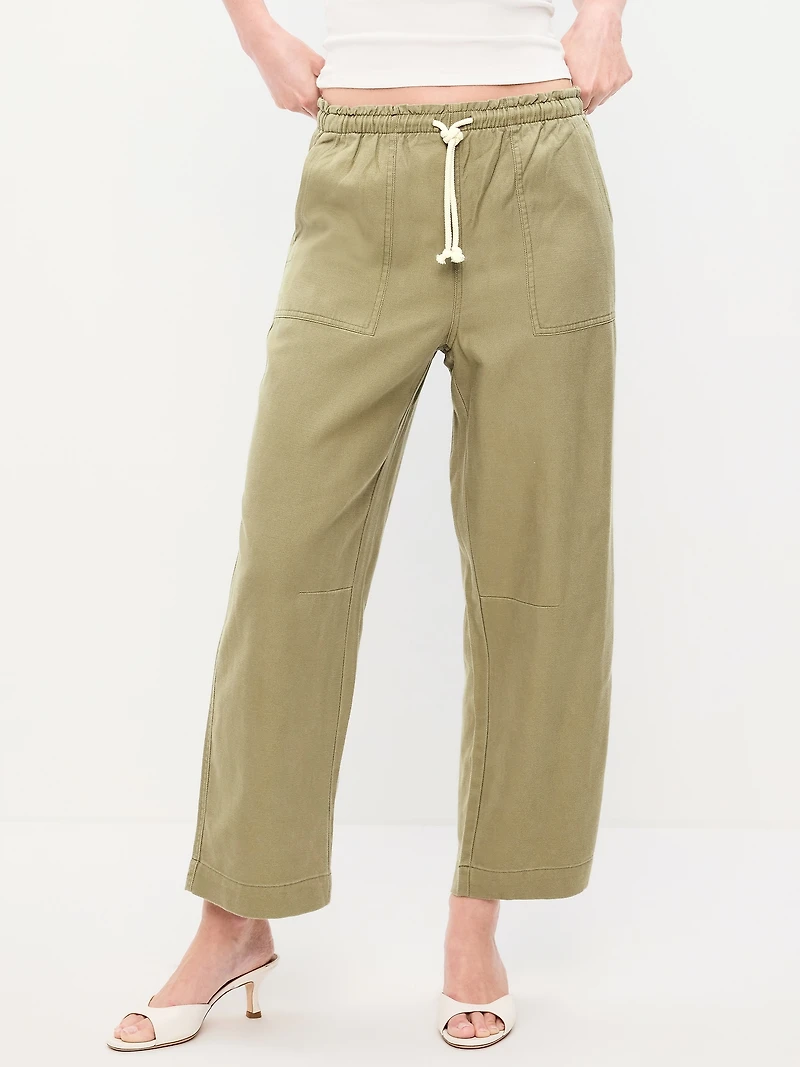 High-Waisted Utility Ankle Pants