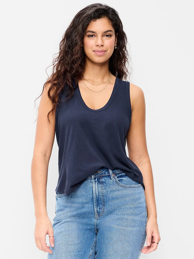 Relaxed Scoop-Neck Tank Top