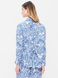 Open-Back Button-Down Shirt