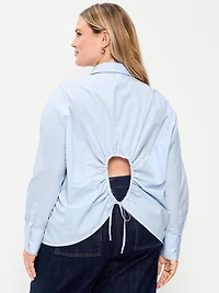 Tie-Back Button-Down Shirt