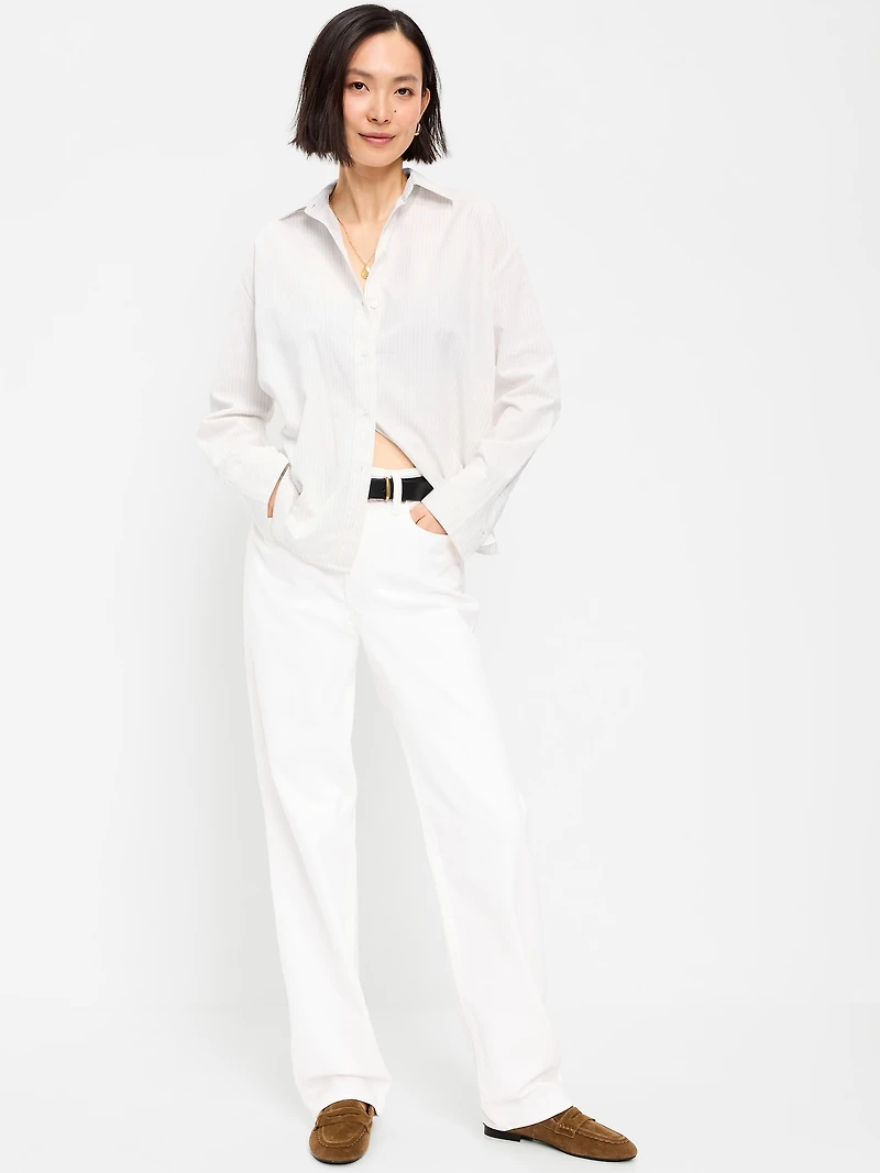 Tie-Back Button-Down Shirt