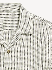 Long-Sleeve Textured Camp Shirt