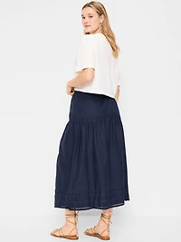 Lace-Trim Maxi Skirt