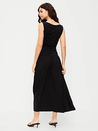 Fit & Flare Drop-Waist Maxi Dress