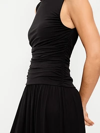 Fit & Flare Drop-Waist Maxi Dress