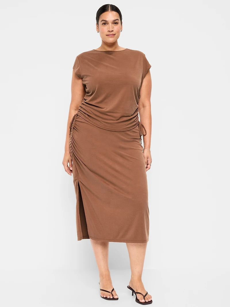 Ruched Midi Skirt
