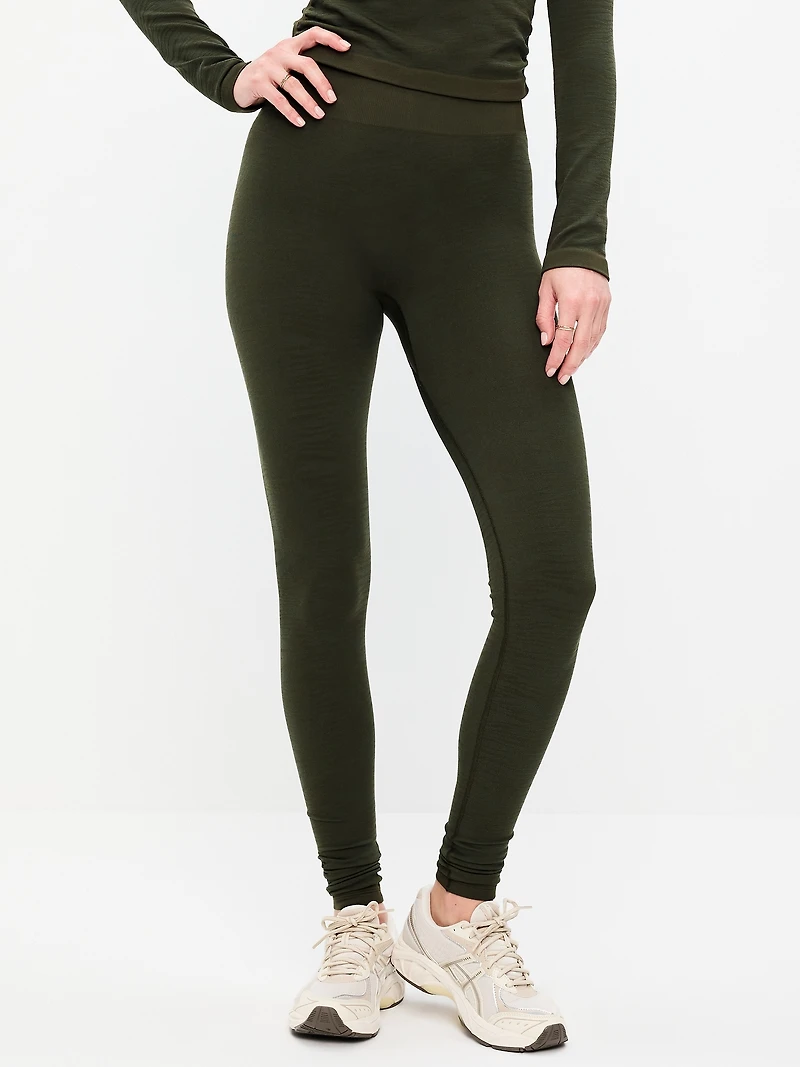 High-Waisted Seamless Jacquard Leggings