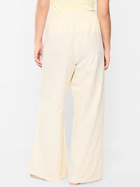 Poplin Wide-Leg Pajama Pants