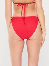 Eyelet String Bikini Swim Bottoms