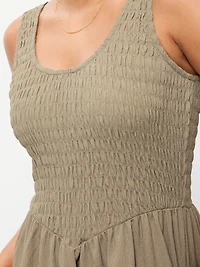 Fit & Flare Lightweight Smocked-Bodice Midi Dress