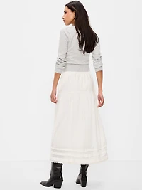 Lace-Trim Maxi Skirt