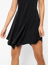 Fit & Flare Asymmetrical Shoulder Mini Dress