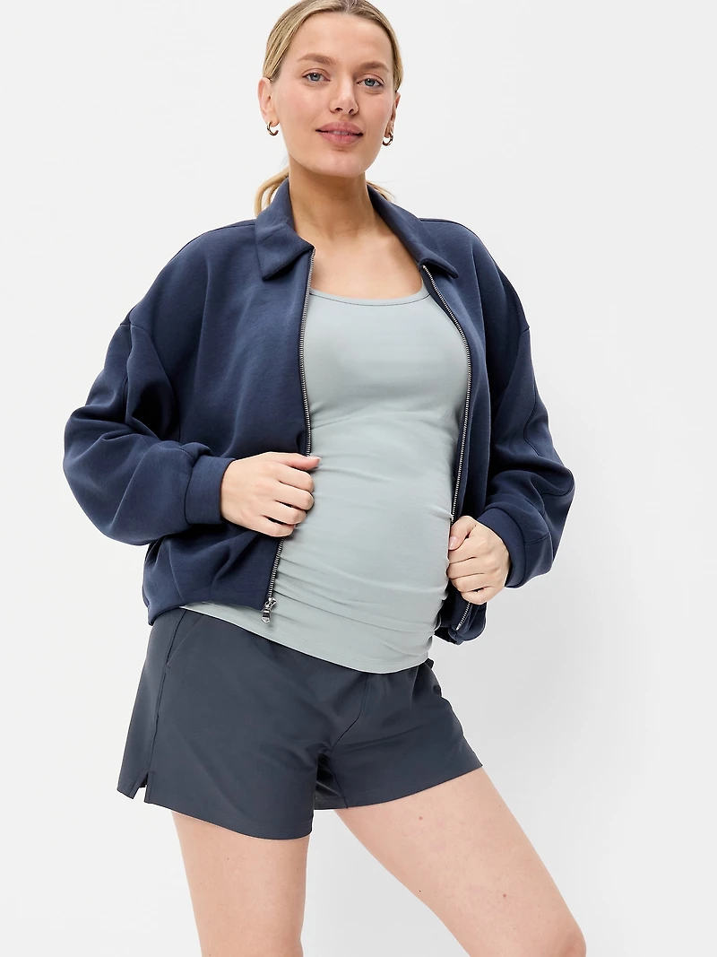 Maternity Rollover-Waist PowerSoft Shorts - 5-inch inseam