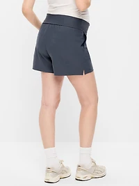 Maternity Rollover-Waist PowerSoft Shorts - 5-inch inseam