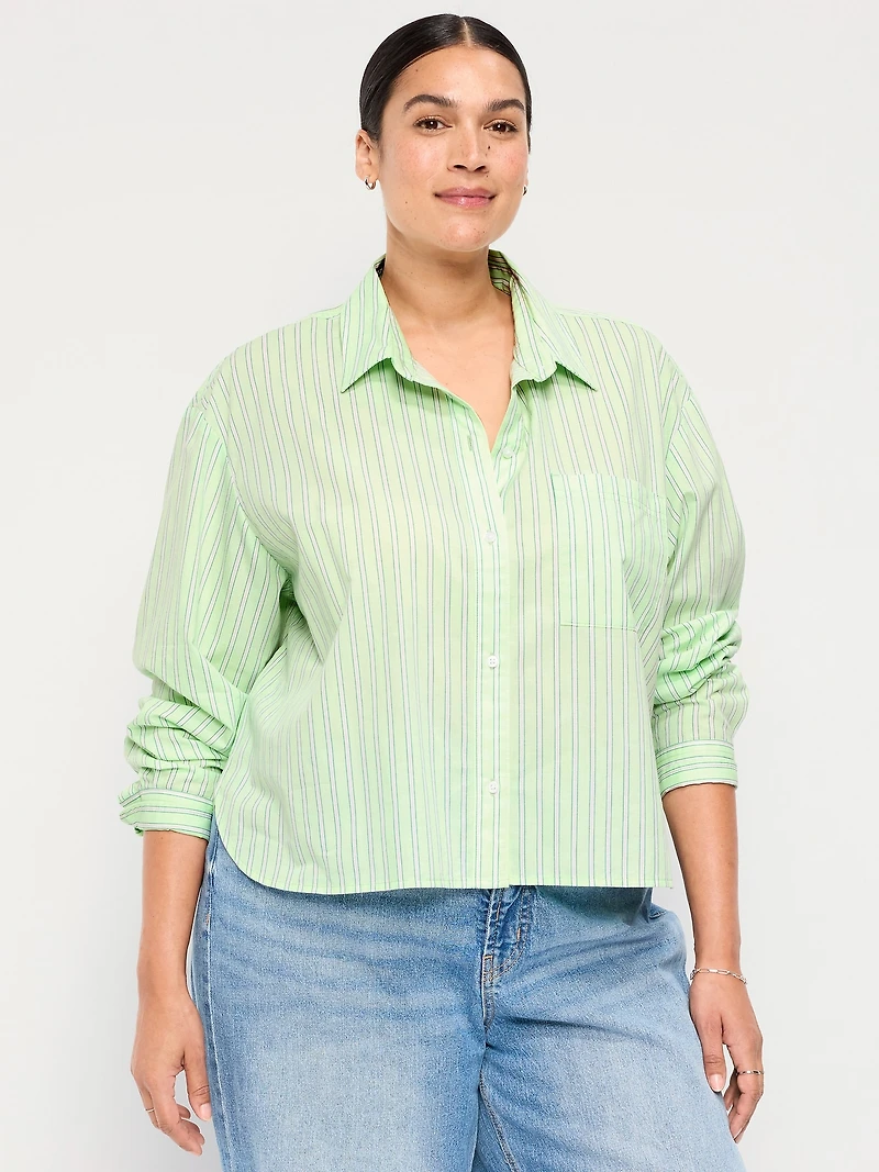 Cropped Button-Down Shirt