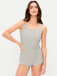 Textured Swim Romper - 2.5-inch inseam