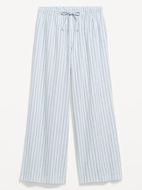 Poplin Wide-Leg Pajama Pants