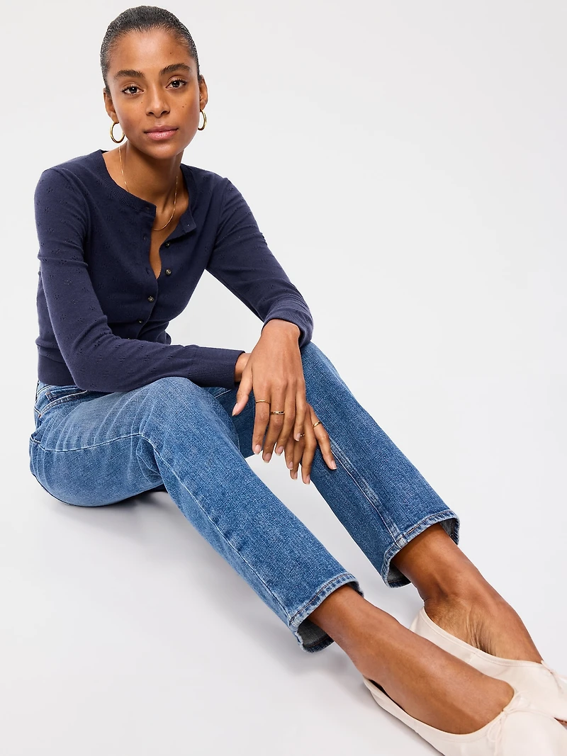 SoSoft Lite Cropped Pointelle Cardigan