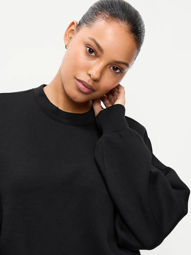 Bounce Fleece Crew-Neck Cropped Top