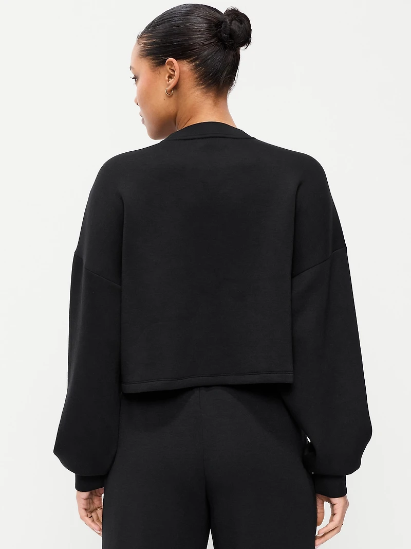 Bounce Fleece Crew-Neck Cropped Top