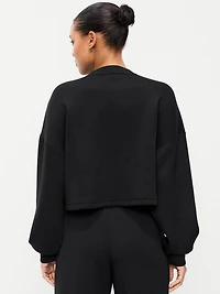 Bounce Fleece Crew-Neck Cropped Top