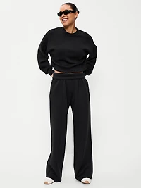 Bounce Fleece Crew-Neck Cropped Top