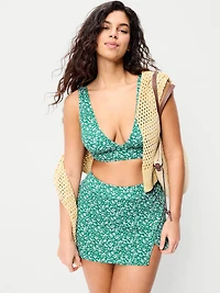 Pique Longline Bikini Swim Top