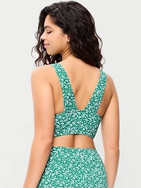 Pique Longline Bikini Swim Top