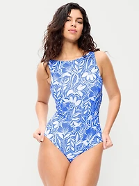 High-Neck One-Piece Swimsuit