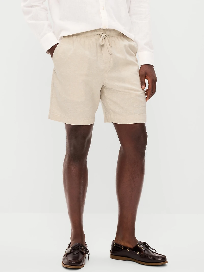 Linen-Blend Jogger Shorts - 7-inch inseam