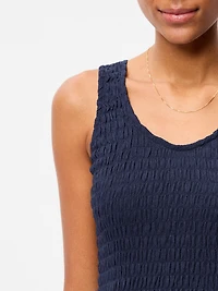 Fit & Flare Lightweight Smocked-Bodice Midi Dress